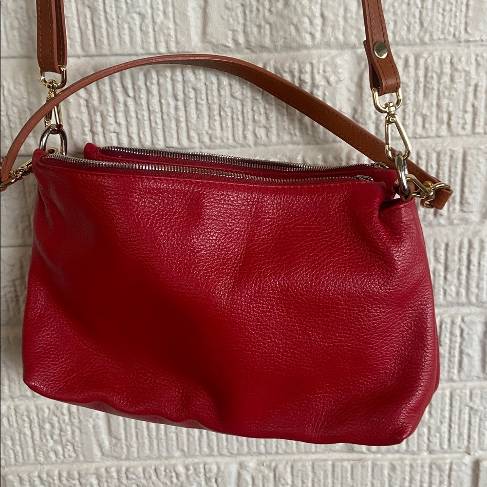 Valentina red leather Crossbody bag - Picture 2 of 9